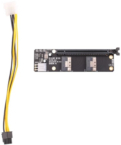 Phyachelo Gen4 2 Ports SlimSAS 8I X2 auf PCIE 4.0 X16 Slot Adapter Board Ersatzzubehör für Netzwerkkarte, Grafikkarte, Capture-Karte