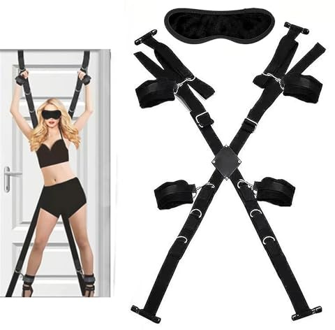 Sex Bondageset extrem fesseln Bondage Set mit Handschellen fußfesseln Augenbinde SM Kit Sexspielzeug Bondage Türfesseln set BDSM Tür Pärchen Sex Bondage Set Bett Fesseln Sexspielzeug für Paare extrem