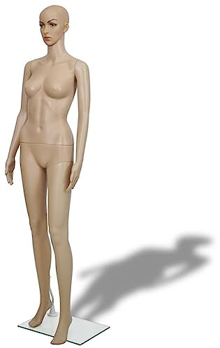 Tidyard Mannequin de Vitrine Femme A Mannequin Corps Entier avec Jambes, Bras et Base en Verre