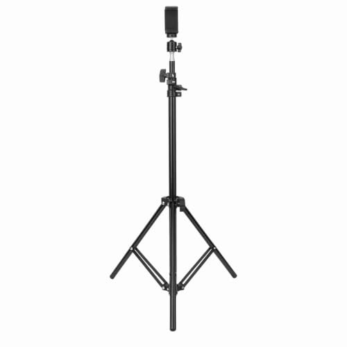 Denash Phone Tripod Stand, 360° Rotation, Extendable Up to 200cm, Aluminum Alloy & ABS, Black, Compatible with Smartphones & Cameras