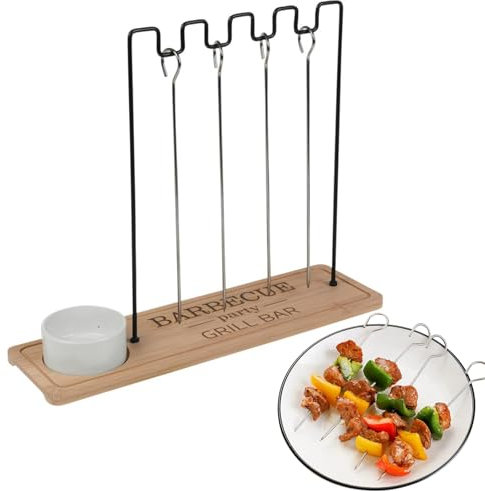 Kebab-spetthållare, kebab-spets-stativ | Kebab-serveringshylla för grillkött och grönsaker, grilltillbehör för bakgård, utomhusgrillning, camping, picknick