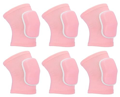 PATIKIL XS Size Protective Knee Pads, 3 Pairs Sponge Volleyball Knee Pads Breathable Dance Knee Pads Brace for Women Men Football Basketball Workout, Pink