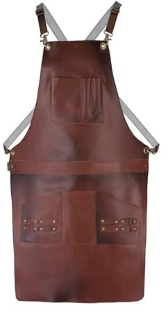 Leathershire Leather Tool Working Apron | Unisex Leather Cross Body Back Straps Adjustable | Woodworking | Gardening Apron