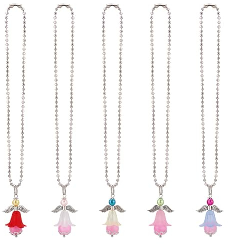 DELORIGIN 5 stücke Acryl Engel Anhänger Auto Rückspiegel Charme Fenster Suncatcher Kerchain Anhänger Für Home Dekoration Auto Behänge Ornament Schlüsselanhänger Tasche