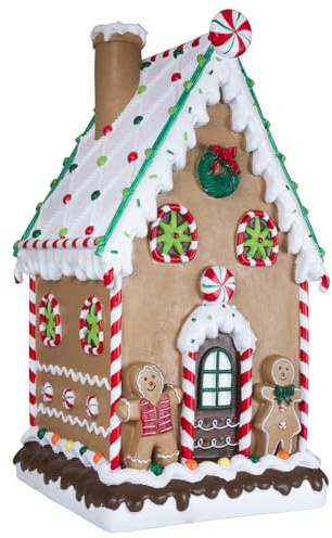 Christmas Paradise XL Lebkuchenhaus 52cm Weihnachtliche Dekoration Pfefferkuchenhaus Braun