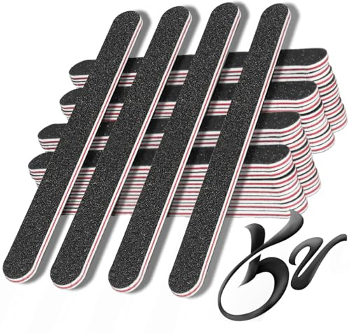 RedFlow Nail Buffer Set Contains 52 Nail Files, Double Sided 100/180 Grit Nail Files, Nail Buffering Files for Home and Salon Use (52 Pack)