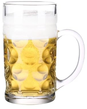 BYPIAOERZ Bierkrüge aus Glas Klare große Bierkrüge, Biergläser mit Henkel, große Trinkbecher für Tee, Kaffee, klassische Biergeschenke, Bierbecher
