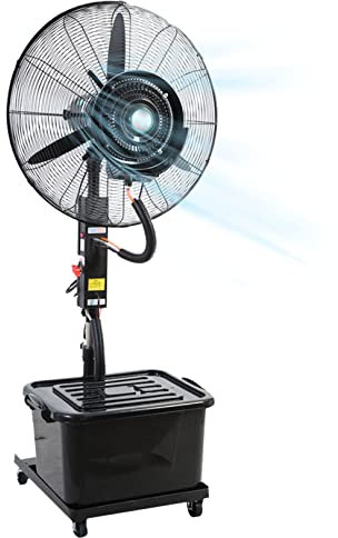 WANGXLGD Misting Fan Oscillating Pedestal Fan with Mist, 60° Oscillation, 42L Large Capacity Tank, Adjustable Height, Industrial Garage Barn Workspace Cooling Fan (81cm/31.9in)