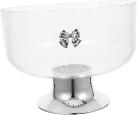 Cabilock Bol Transparent sur Pied pour Fruits Et Salades Plat Décoratif pour Maison Et Événements Grand Saladier Pratique