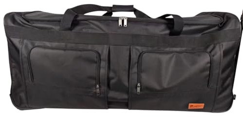 HEYO Reisetasche mit Rollen Groß XXL 100x39x41 cm Trolley– robuste Rolltasche, Weichgepäck ideal für Reisen 160 L Teleskopgriff (Schwarz, 100x39x41 cm)
