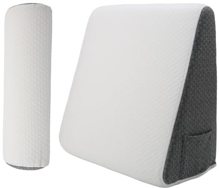 Sonhomay Keilkissen Bett Memory Foam Dreieck Kissen Neigungskissen mit Nackenstützkissen Waschbarer Bezug Beinstütze für Nacken Bein Rücken Schlafen Sitzen Lesen Post Erholung Schwangerschaft