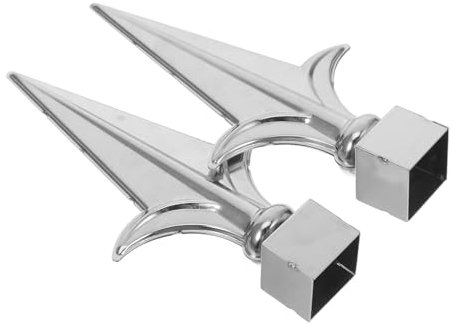 Toddmomy 2pièces Lot de Embouts Décoratifs pour Poteaux De Clôture Extérieurs Métal Finition Argentée Embouts Tridents Résistants Aux Intempéries pour Jardin Et Terrasse