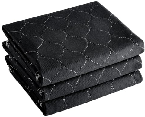 3 Stück Waschbare Inkontinenz Stuhlauflage 54x56cm Schwarz, wasserdichte & Saugstarke Sitzunterlage, Wiederverwendbare Unterlage für Sofa, Bett, Rollstuhl und Auto