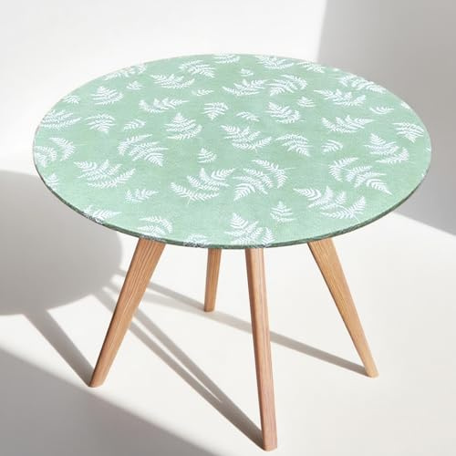 LUPATDY Nappe Ronde 110 cm - Avec élastique - Nappe de Jardin - Résistante aux intempéries - Protection de table PVC, Nappes Exterieur Impermeable Jardin, Feuilles