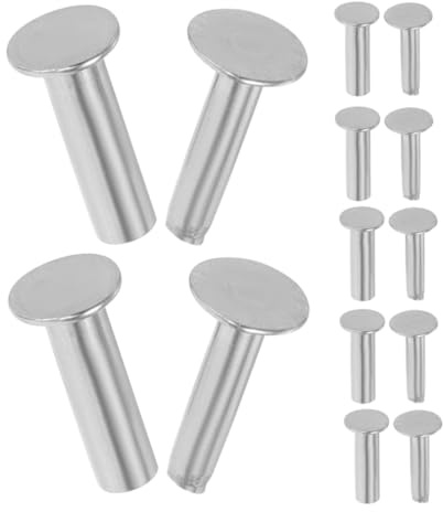 Didiseaon Remaches para Mangos de Cuchillos de Cocina de Alta Resistencia 1,4 Cm Acero Inoxidable Clavos Metálicos de Fijación para Bricolaje Chefs y Uso en Cocina – 7 Pares