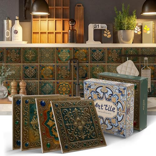 VICCI Foam Self-Adhesive Tiles 12Pcs - Mosaic Peel & Stick | Accent Wall, Coffee Bar, Furniture Facelift | Modern Home Accent
