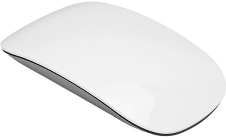 Depisuta Trådlös Bluetooth-mus, 1600 dpi ergonomisk böjd optisk pekskärm trådlös mus, USB C uppladdningsbar tyst smal resedatormus för PC-laptop (Vit)