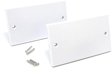 2Pcs Dual 2 Gang Blanking Plate Cover Faceplate White
