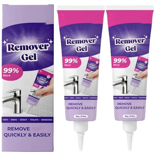 Gel Removedor de Moho Gel de Limpieza Potente para Baños y Cocinas Azulejos Huecos Paredes Lechada Fórmula Penetrante Limpieza Efectiva Sin Dañar Superficies (2Piezas)
