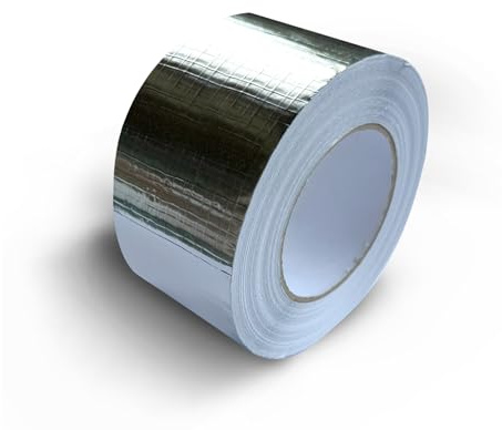 Hausa Aluminiumband – 2er Set - 72mm x 45,7m - zweiseitig verstärktes Aluminium Klebeband für Dampfsperre & Isolierung – hitze- & feuchtigkeitsbeständig – Class 0 schwer entflammbar