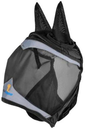 Shires FlyGuard Pro - Maschera antimosche con orecchie a maglia fine, misura standard, leggera e traspirante, protezione contro mosche e insetti, vestibilità sicura per affluenza, pascolo e uso