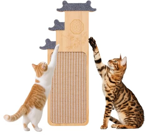 Adhesivo Rascador para Gatos Sin Taladro – Almohadilla De Escalada Vertical para Rascar | Tablero Rascador Montado En La Pared para Gatos Aburridos Uso Interior En Sala De Estar Dormitorio Balcó