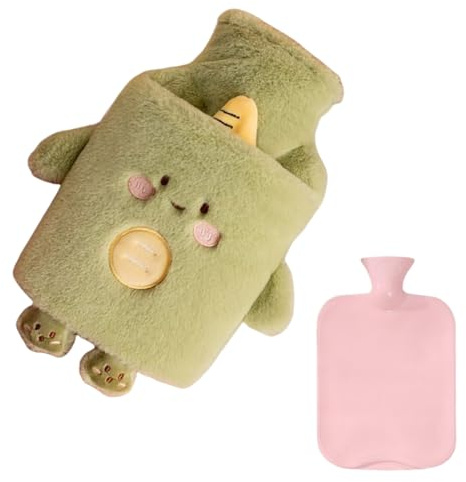 Wärmflasche mit Cartoon-Motiv, 24 cm, Plüschmaterial, flauschige Tier-Wärmflasche für Wärme, Zuhause, Büro, Bett, Reisen, Camping, Entspannung