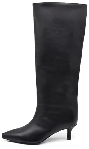 IF FASHION Botas altas de tacón alto para mujer MP413-5, 048 Negro, 37 EU