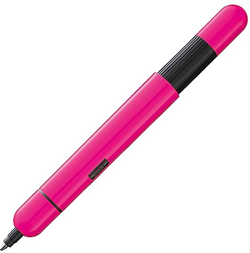 Lamy pico neonpink Kugelschreiber in Strichbreite M | Lamy Kugelschreiber – Pocket Pen Kuli – mit einem Klick in Full-Size – Gehäuse aus Metall – inkl. Compactmine M 22 schwarz