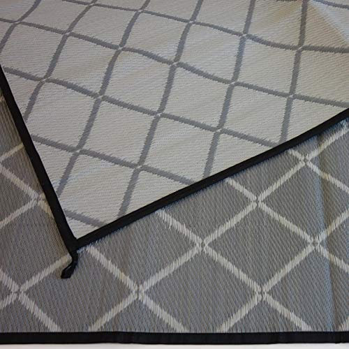 Schlauchland Outdoor Teppich Camping Matte ´´´odooro WAVETEX Diamond 2,7m x 6m anthrazit-grau *** VIELE GRÖSSEN + Farben * 450 g/m² Zeltteppich Vorzelt Teppich Garten Spieldecke Wohnwagen Camper