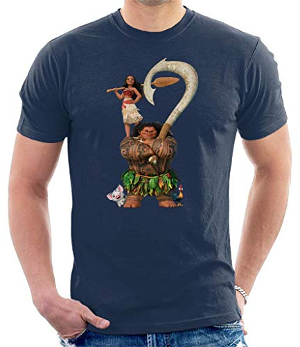 Disney Moana Maui Fish Hook Men's T-Shirt Navy Blue
