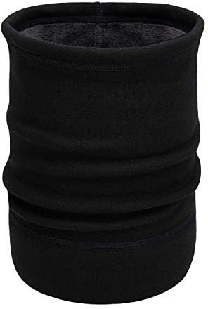 Arcweg Halswärmer Winter Thermo Multifunktionstuch Schlauchschal mit Kordelzug Nackenwärmer Sport Gefüttert Halswärmer Herren Damen Halstuch für Motorrad Skifahren Arbeit Ski-Maske (Schwarz 1,1PC)