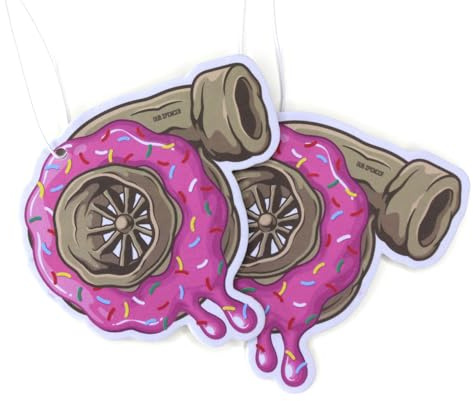 2x lustiger Streusel Turbo Donut Auto Duftbaum Turbolader Aroma Auto Duft Lufterfrischer Autoduft Duftspender