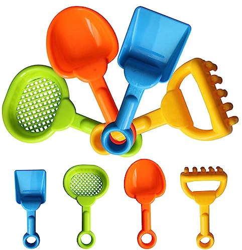 Gukasxi 8 Pezzi Pala da Spiaggia per Bambini, in plastica, per Spiaggia, Sabbia, Pala di Sicurezza, setaccio colorato, Sabbia per L'Estate, la Spiaggia all'aperto (Colore Casuale)