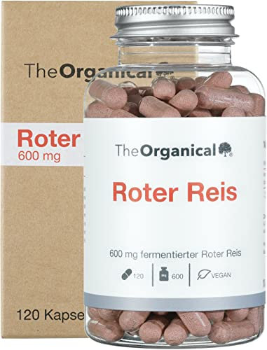 TheOrganical® Roter Reis 600 mg | 120 hochdosierte Kapseln | Hergestellt in Hamburg | Laborgeprüft | 100% Vegan | Ohne Zusätze | Roter Reis Kapseln Hochdosiert | 2,9 mg Monacolin