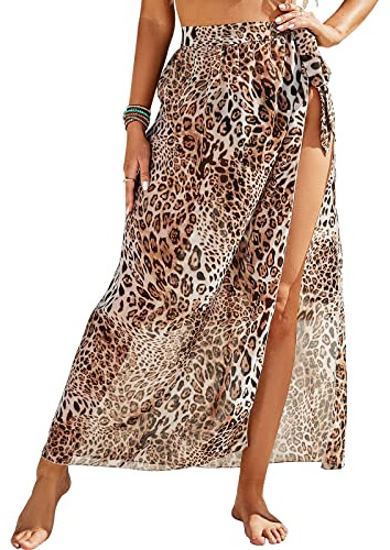 Pareo Playa para Mujer Vestido Largo, Vestido Falda de Playa de Verano, Pareo de Playa para Mujer, Bikini Cubierta Sarong, Chal de Gasa Vestido Envolvente para Playa Piscina Vacaciones (Sexy)