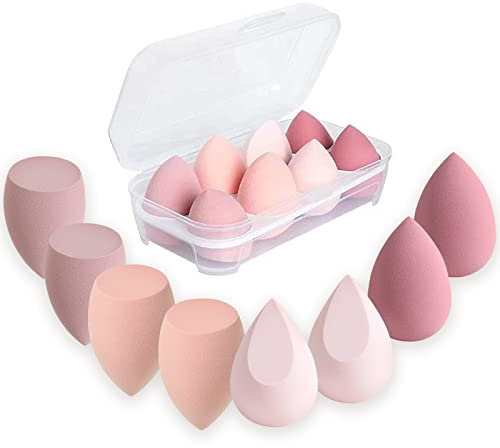 EUDUQ 8 Pz Set di Spugnette Trucco,Beauty Blender,Spugna di Bellezza,Spugnetta make up,Lavabili Senza Lattice Spugna Cosmetica per Fondotinta Impeccabile Crema e Polvere Fondotinta Liquido