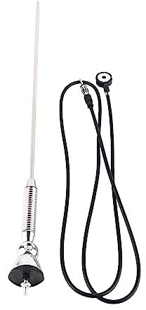 Akozon Antenne de voiture universel 18.5 pouces AM/FM, Antenne de toit pour voiture, Antenne de voiture 180° pivotante, Argent métallique