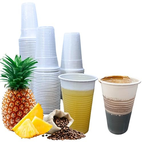 1000 uni Vasos Desechables Plastico Blanco 220ml - Vasos de Polipropileno Reutilizables para Fiestas Cumpleaños Eventos Bodas Navidad - Ideal para Bebidas Frías Agua Café Té Helado Zumos y Refrescos