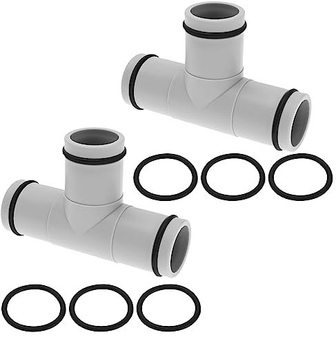 SG Store Connettore per Tubo Flessibile a Forma di T Adatto per Tubo dell'Acqua da 32 mm di Diametro connettore per Tubo dell'Acqua per Piscina Giunto di prolunga per Tubo dell'Acqua, Grigio