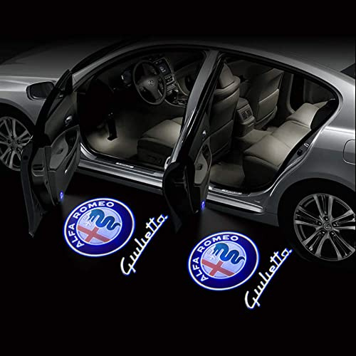 EFEMIR 2X Car LED Door Welcome Light Logo Proiettore per Alfa Romeo Giulia Giulietta Mito Stelvio Brera 147 156 159,03