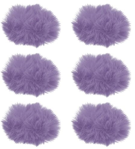 QUARKZMAN Bonnette en Fourrure pour Microphone 10mm x 55mm Couverture de Micro Anti-Vent pour Microphone Intérieur/Extérieur Violet Lot de 6