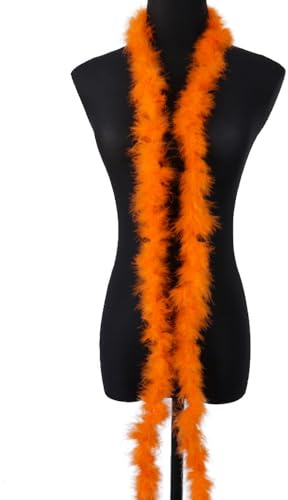 3 x 2m Federboa Truthahnfedern Boa,Flauschige Plüsch-Feder Boa Federstola Federschal Federgirlande für Weihnachtsbaum Hochzeit Basteln Burlesque Karneval Party 20er Jahre Kostüm Deko,ca. 10g Orange