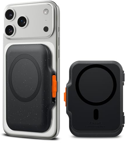 Spigen TinTap MagFit Magnetic MagSafe Wallet Card Holder 5-Cards Compatible with iPhone 17/16/15/14/13/12 Series and PixelSnap Cases for Pixel 10 Series - Black