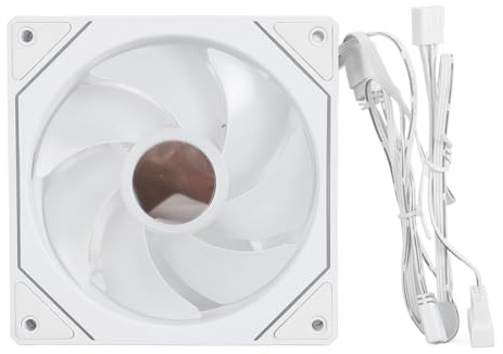 Bewinner 120MM ARGB Case Cooler Fan, 4Pin PWM Silent Computer Fan with 800 to 2000RPM, 5V 3-PIN Connector MB Sync Internal Fans for CPU Cooler, Computer Chassis (Positive Leaf White)