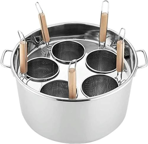 BTURYT Pentola, Pentole Multifunzionali, con Divisore e Filtro scolapasta, Set di Pentole, Pentole con Coperchi, Set Inserti Cuocipasta a 3/4/5 Fori, per Cucina Domestica, Ristorante, Com