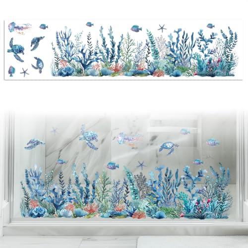 Peacoblue Fenster-Static-Cling-Aufkleber beidseitig für große Glas- oder Autofenster, 1 Bogen 120 x 30 cm, wasserdichter, abnehmbarer Fensteraufkleber für Zuhause, Büro | Doppelseitiger statischer Fenstersticker selbstklebend,Wasserfest und abnehmbar für Klassenzimmer,Glasfenster Dekoration