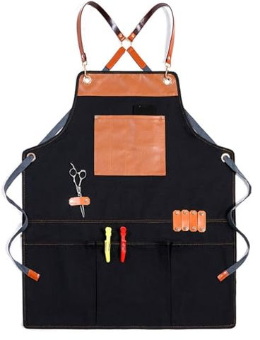 YRTHFJTJ Schweißschürze, Werkzeugschürze for Männer mit Taschen, Schreinerschürze aus gewachstem Segeltuch, robuste Tischlerschürzen aus Segeltuch for Holzarbeiten (Farbe: Grau, Größe: XL)(Black)