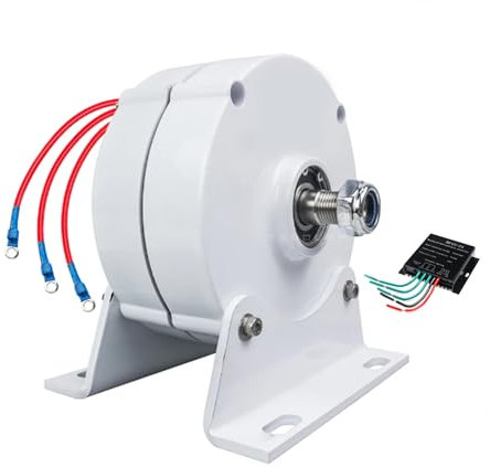 HUIZHITENGDA 12000W 12V-220V Getrieber-Dauermagnetgenerator, 500 U/Min 3 Phase Niedrige Geschwindigkeits-Wechselstrom-Lichtmaschine Für Wasserkraftgeneratoren Und Windturbinen (Mit Basis),48V