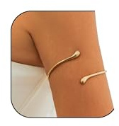 Aidenn Oberarmreif Gold Damen,Minimalistisches Armreif Goldene Armreif Oberarm,zarter geschichteter Armreifen Armschmuck